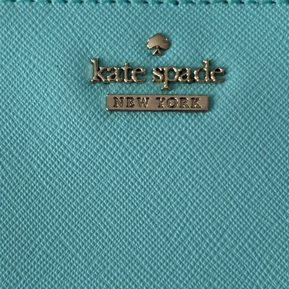 Kate Spade Blue Leather Wallet with Gold Accents - Picture 4 of 7